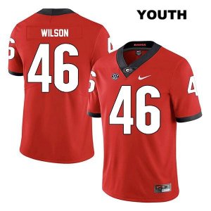 Youth Georgia Bulldogs NCAA #46 Jake Wilson Nike Stitched Red Legend Authentic College Football Jersey SNR3254PI